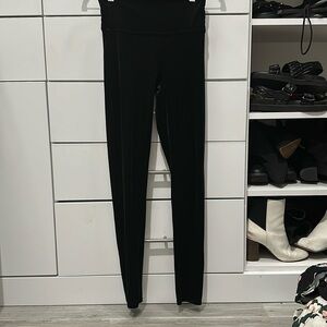 Spanx black velvet leggings